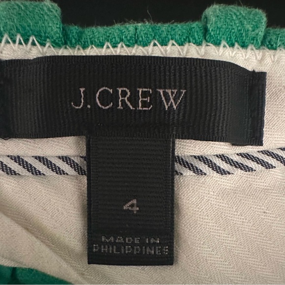 J. Crew Linen Cropped Wide Leg Green Pants Trousers Size 4 - Picture 9 of 11